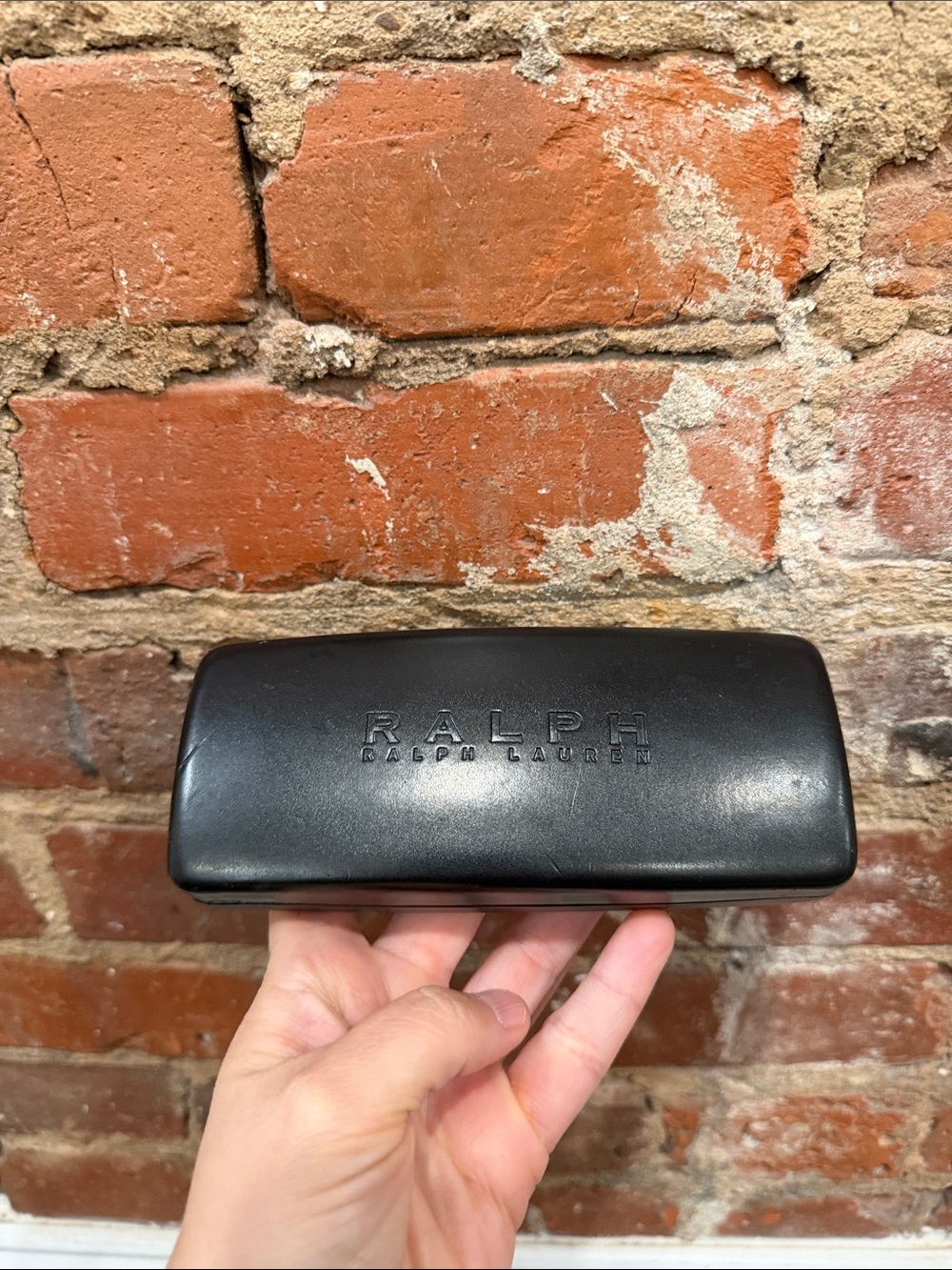 Ralph Lauren Black Leather Sunglass/Eyeglass Case w/ Cleaning Cloth